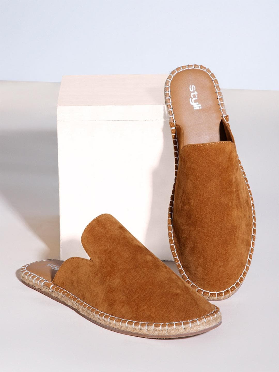Styli Men Faux Suede Mule Espadrilles