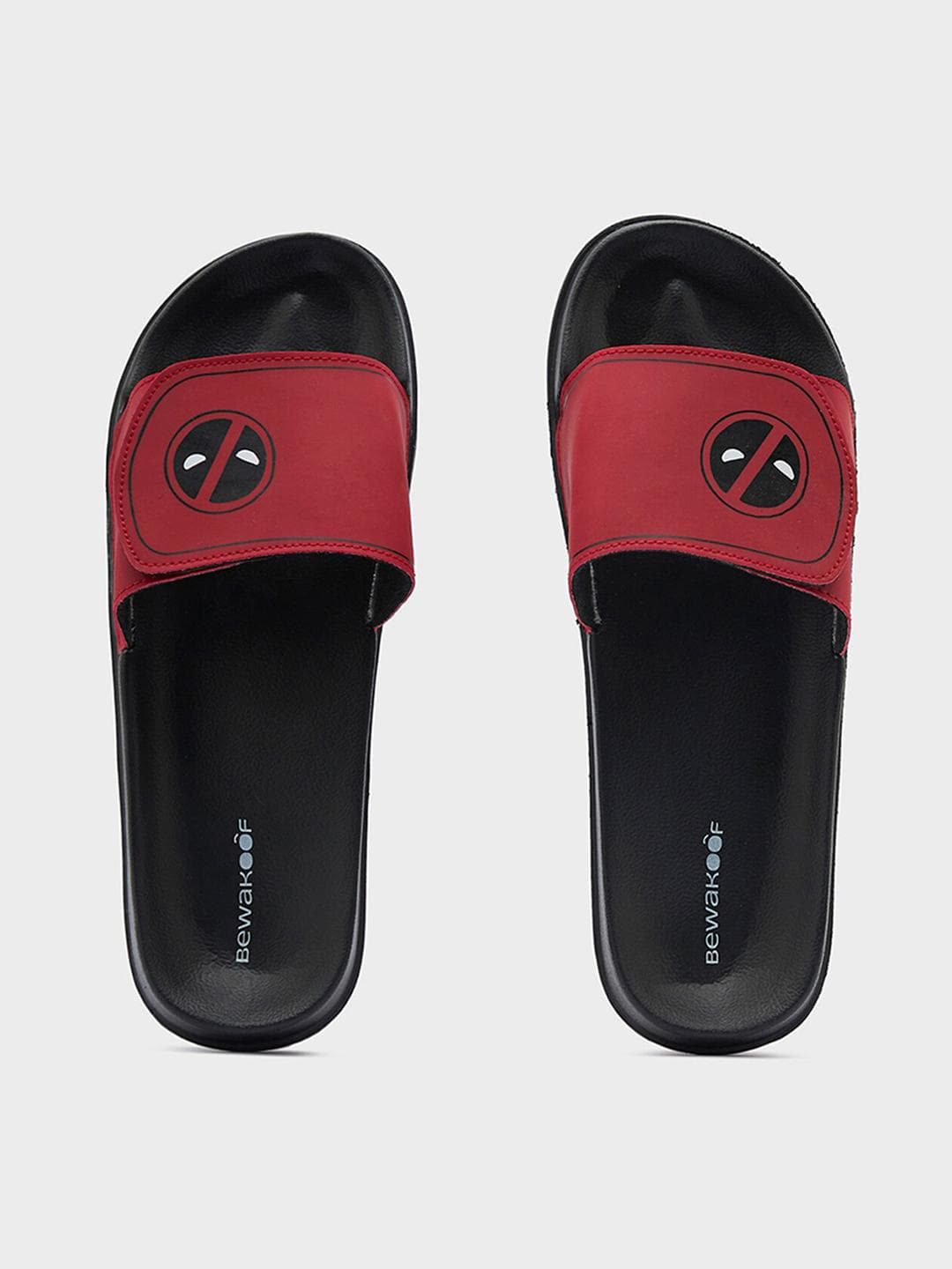 Bewakoof Men No Good Deadpool Printed Rubber Sliders