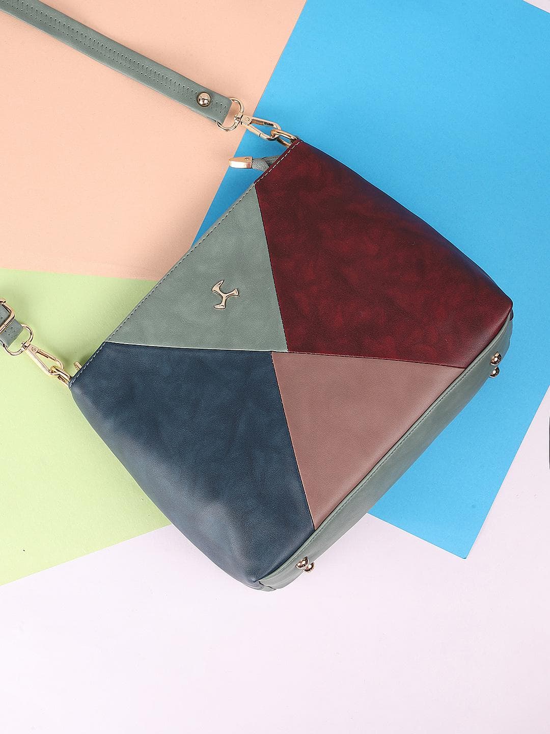 Buy Mochi Colourblocked Structured Sling Bag - - Accessories for Women