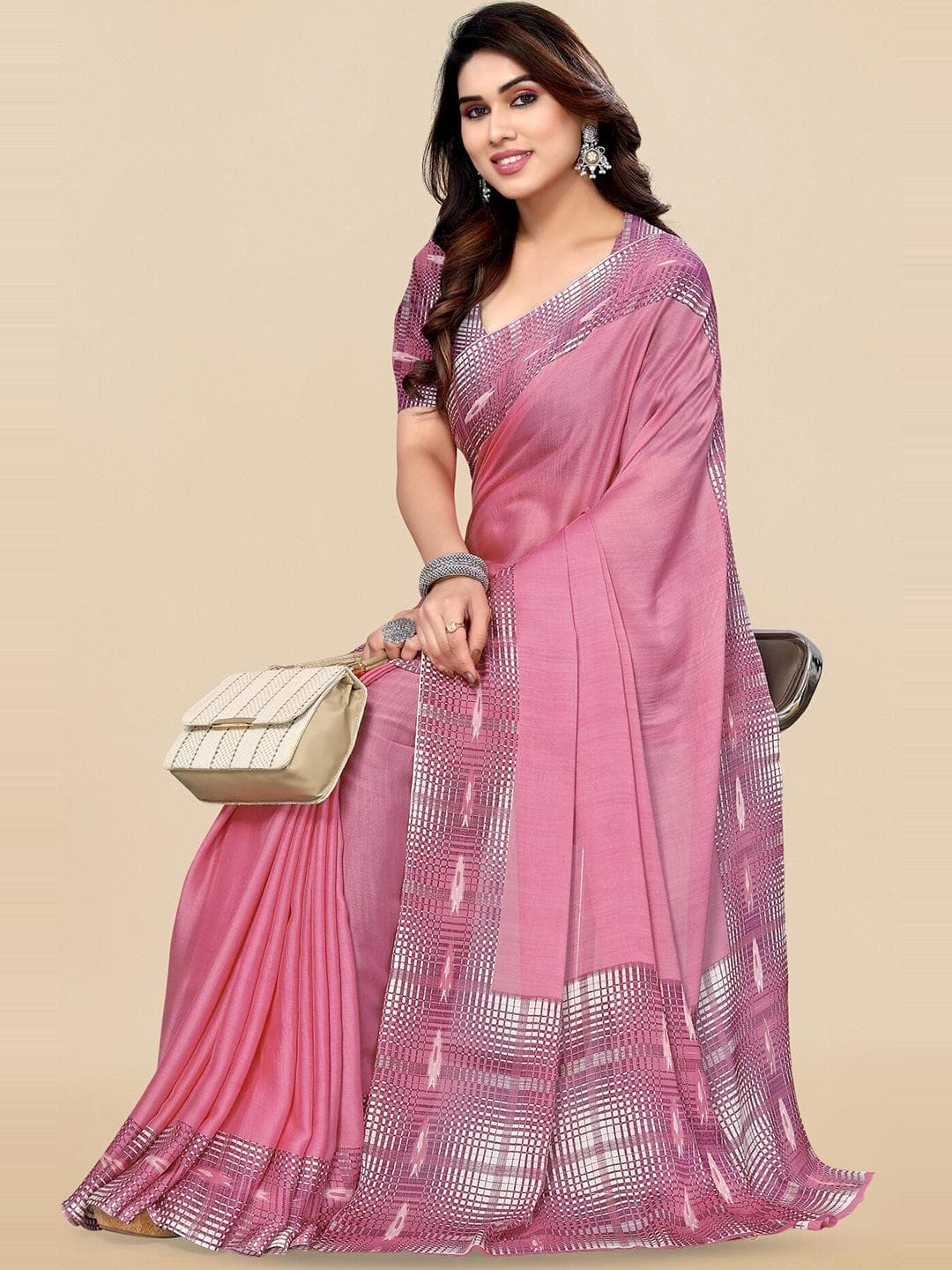 KALINI Geometric Printed Saree