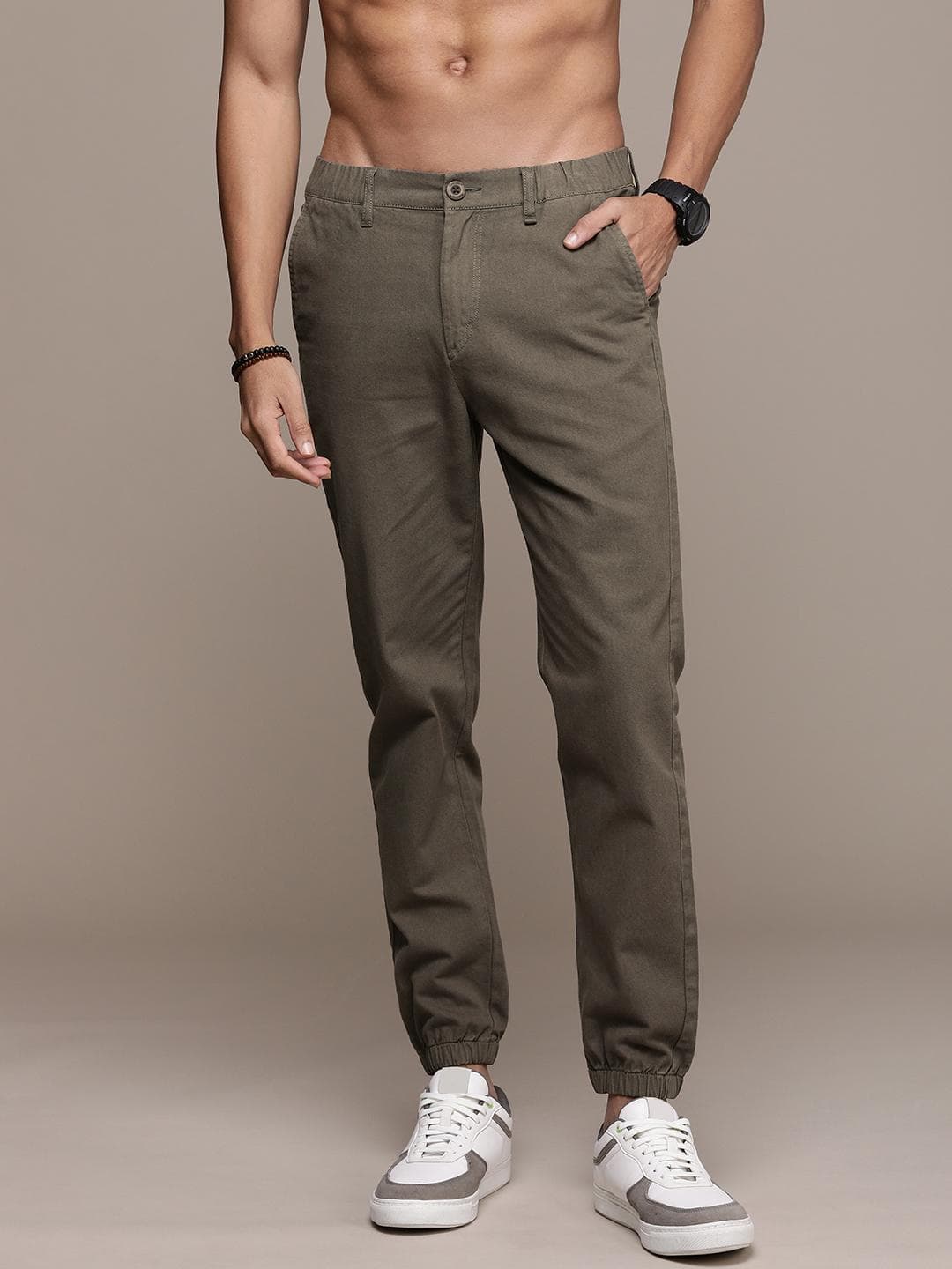 Roadster Men Relaxed Fit Pure Cotton Joggers
