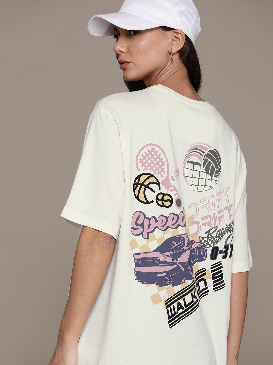 The Roadster Lifestyle Co. Back Printed Cotton Oversized T-shirt