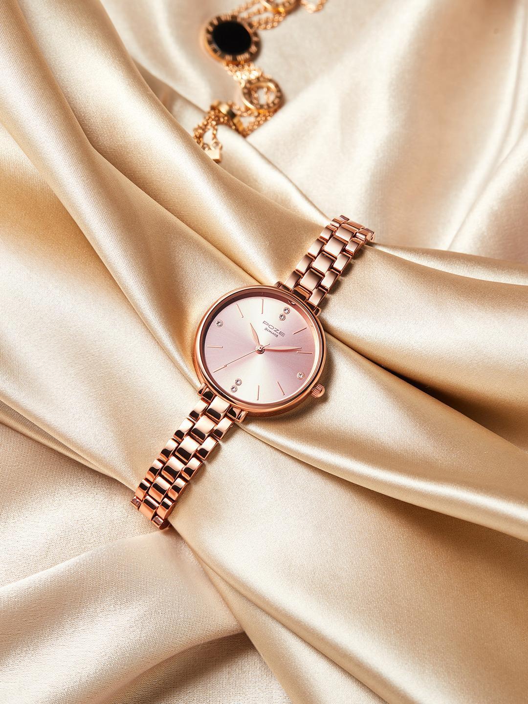 Buy Sonata Women Brass Embellished Dial & Bracelet Style Straps Analogue Watch SP80018WM01W - - Accessories for Women