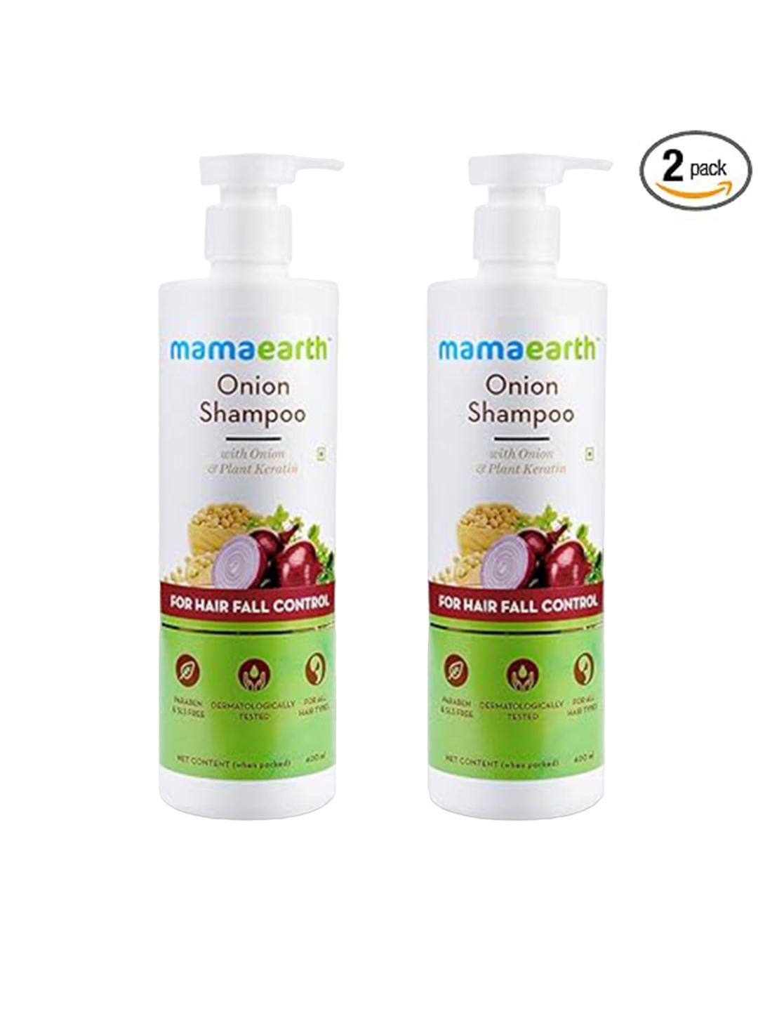 Buy Mamaearth Set Of 2 Onion Shampoo For Hair Fall Control 400ml Each - - Personal Care for Unisex