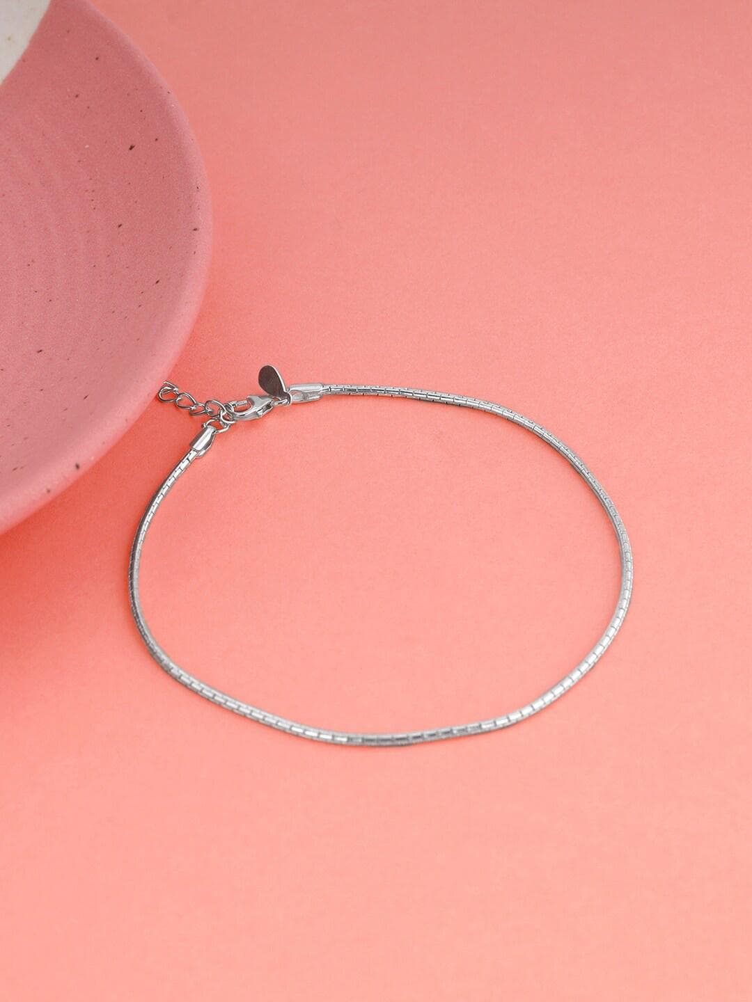 GIVA 925 Silver Rhodium Plated Anklet