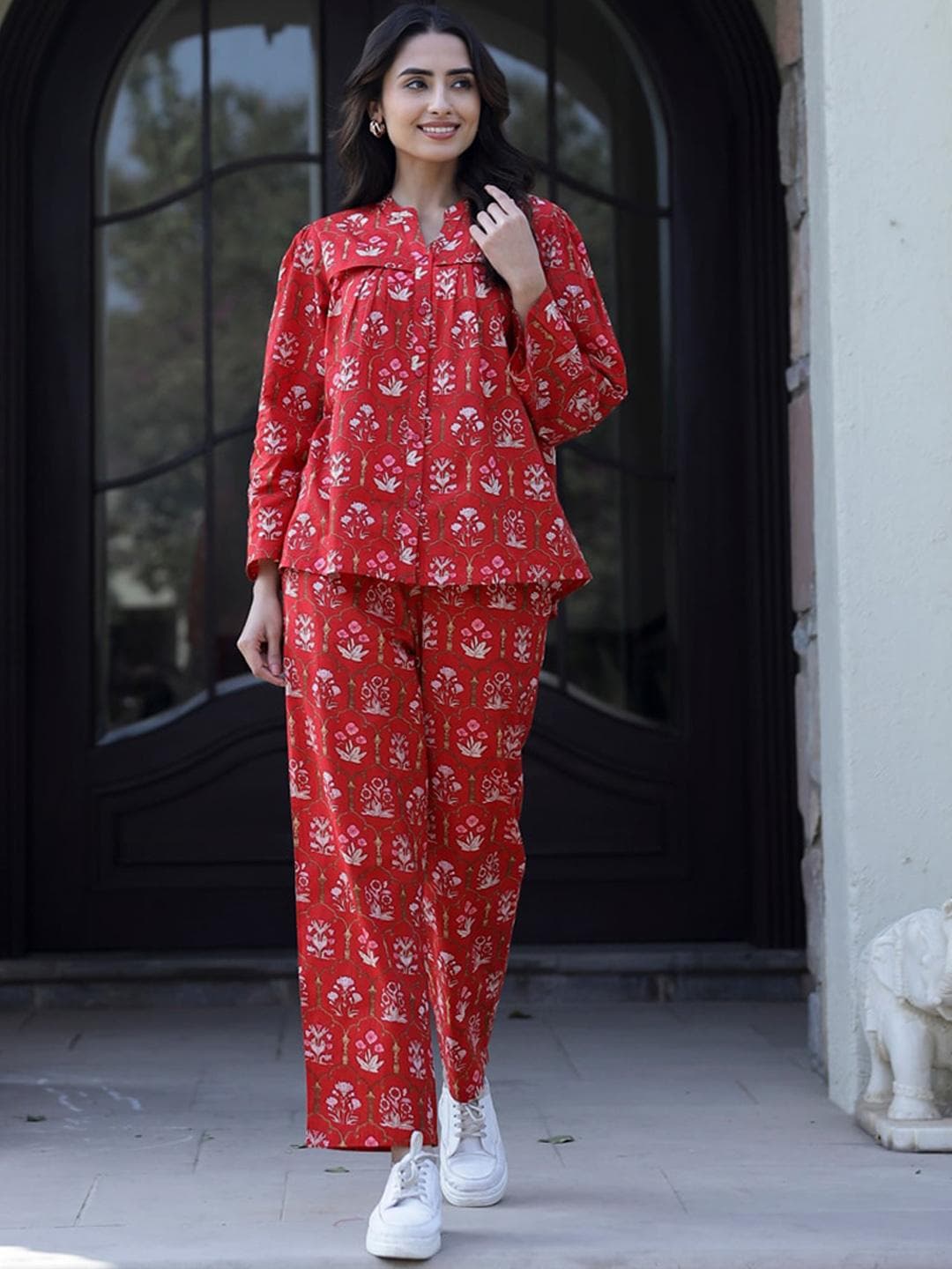 Buy SANSKRUTIHOMES Floral Printed Pure Cotton Co Ords Set - - Apparel for Women