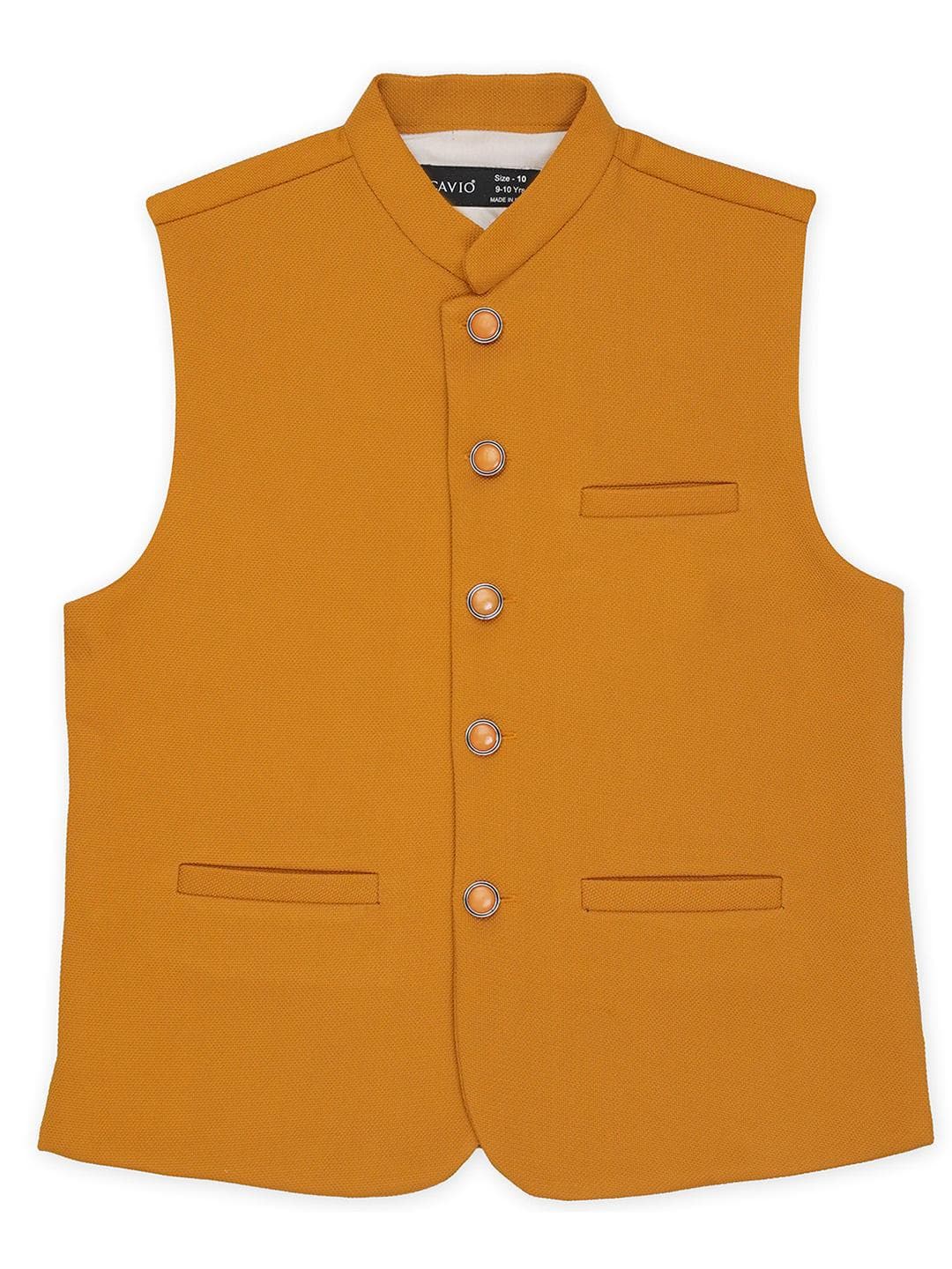 CAVIO Boys Mandarin Collar Sleeveless Pure Cotton Nehru Jackets