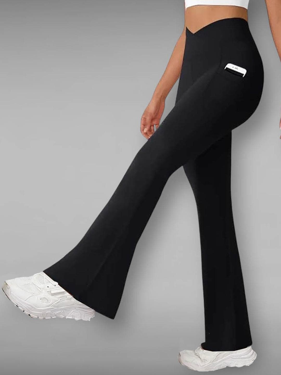 IMPERATIVE Women Crossover Belt High-Rise Dry-Fit Ankle-Length Gym Tights