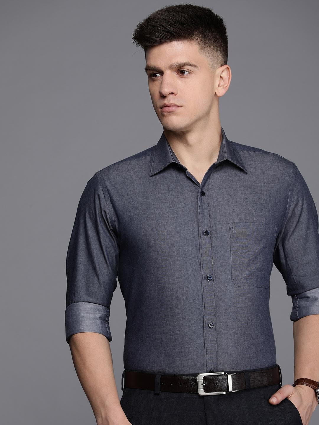 Raymond Pure Cotton Slim Fit Opaque Formal Shirt