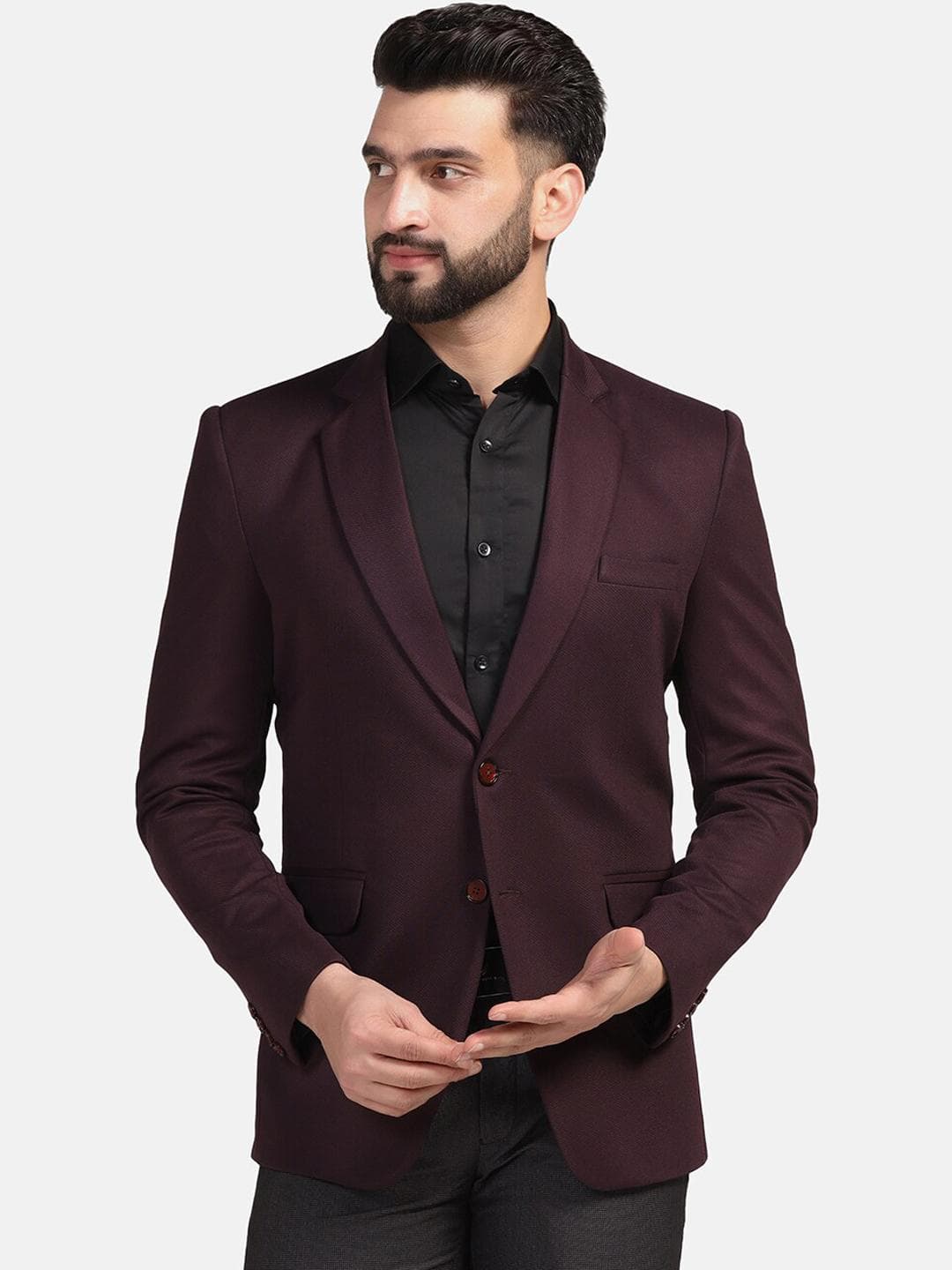 TAHVO Slim Fit Single Breasted Formal Blazer
