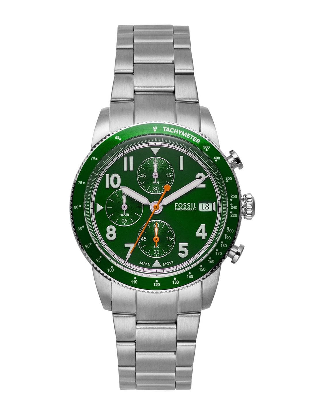 Fossil Men Patterned Stainless Steel Analogue Watch FS6048