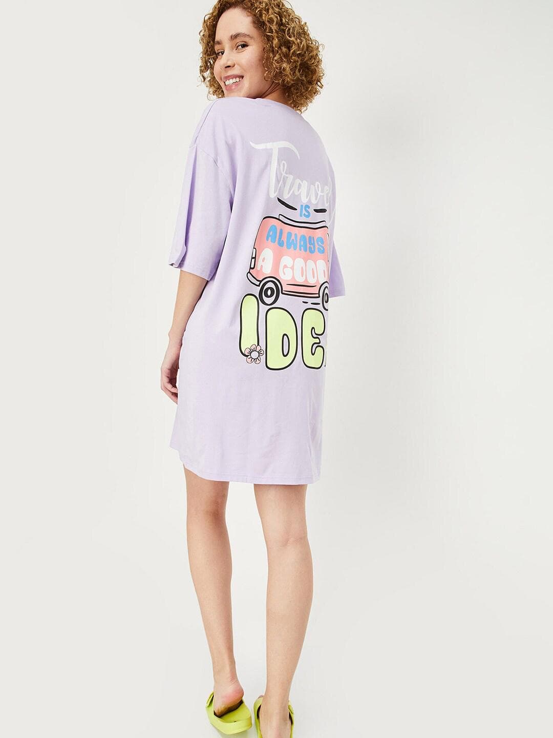 max Typography Printed Pure Cotton Nightdress