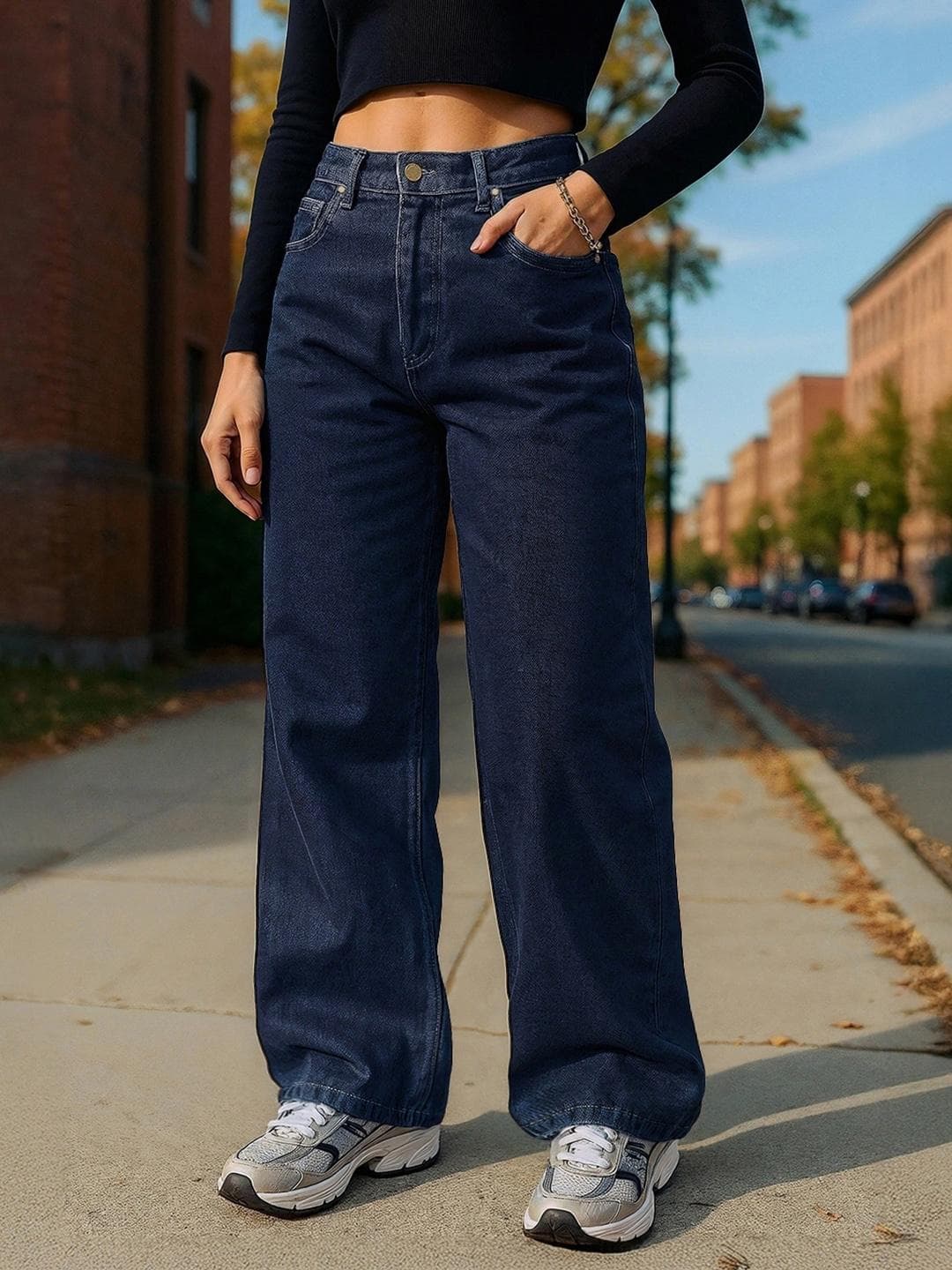 Bewakoof Women Straight Fit High-Rise Baggy Jeans