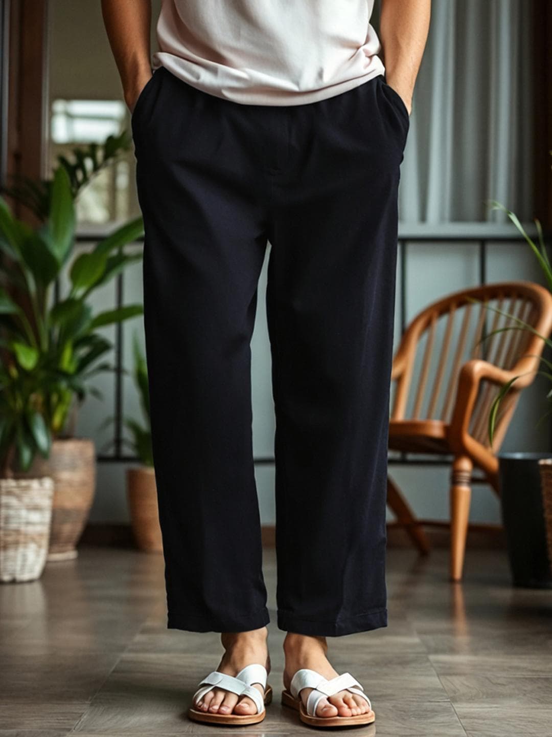Buy Bewakoof Men Black Oversized Pyjamas Cotton Lounge Pants - - Apparel for Men