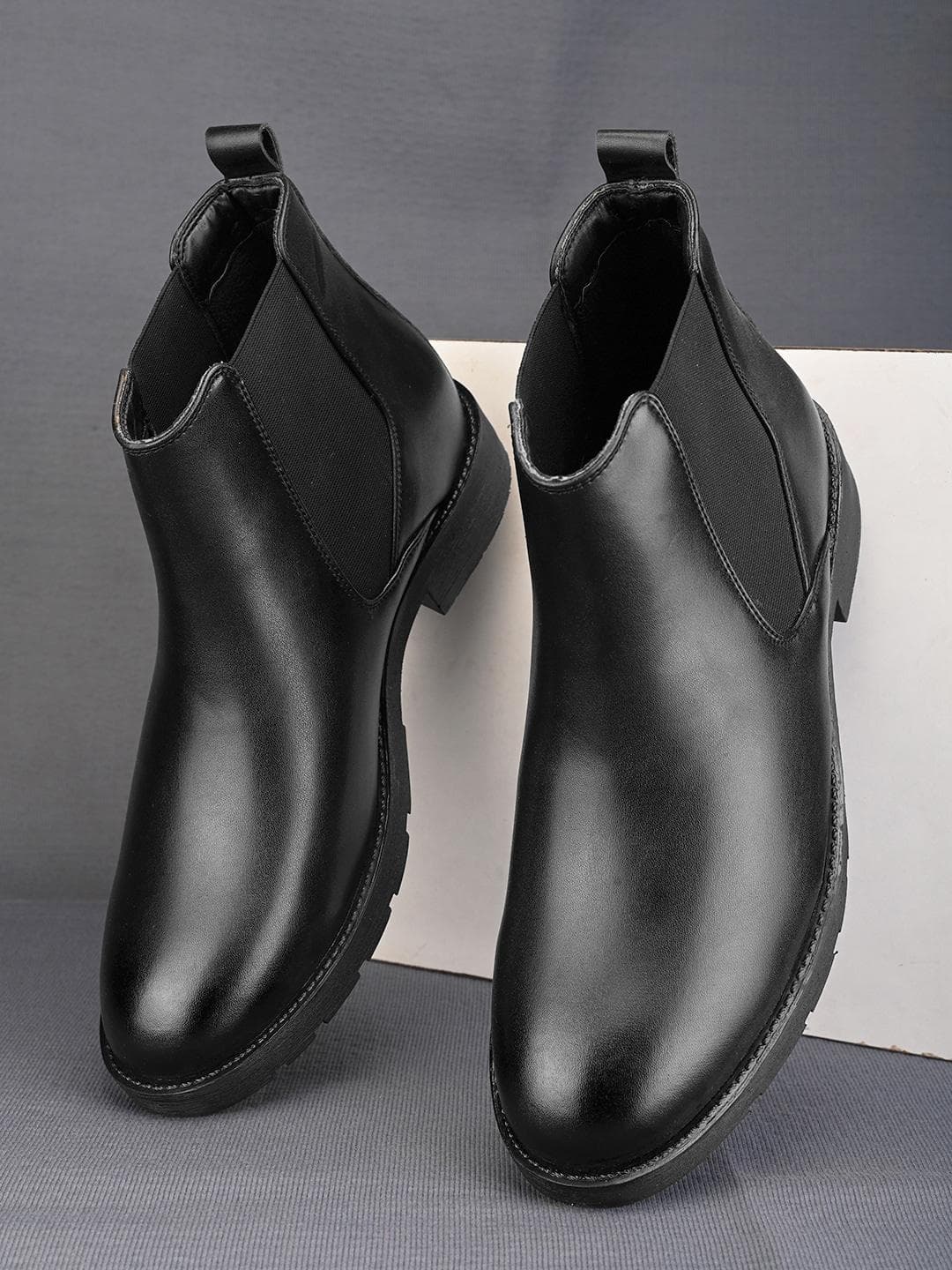 Buy The Roadster Lifestyle Co. Men Black Mid Top Slip On Chelsea Boots - - Footwear for Men