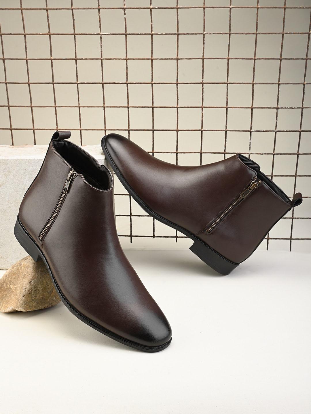 Buy The Roadster Lifestyle Co. Men Round Toe Mid Top Boots - - Footwear for Men