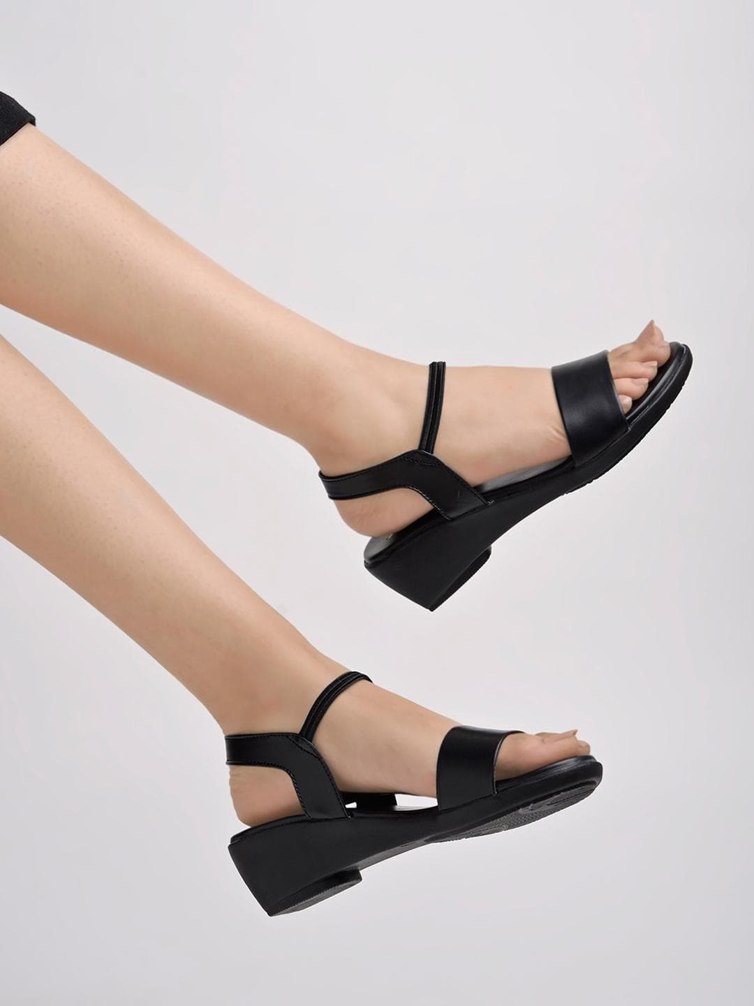 Shoetopia Open Toe Backstrap Comfort Heels