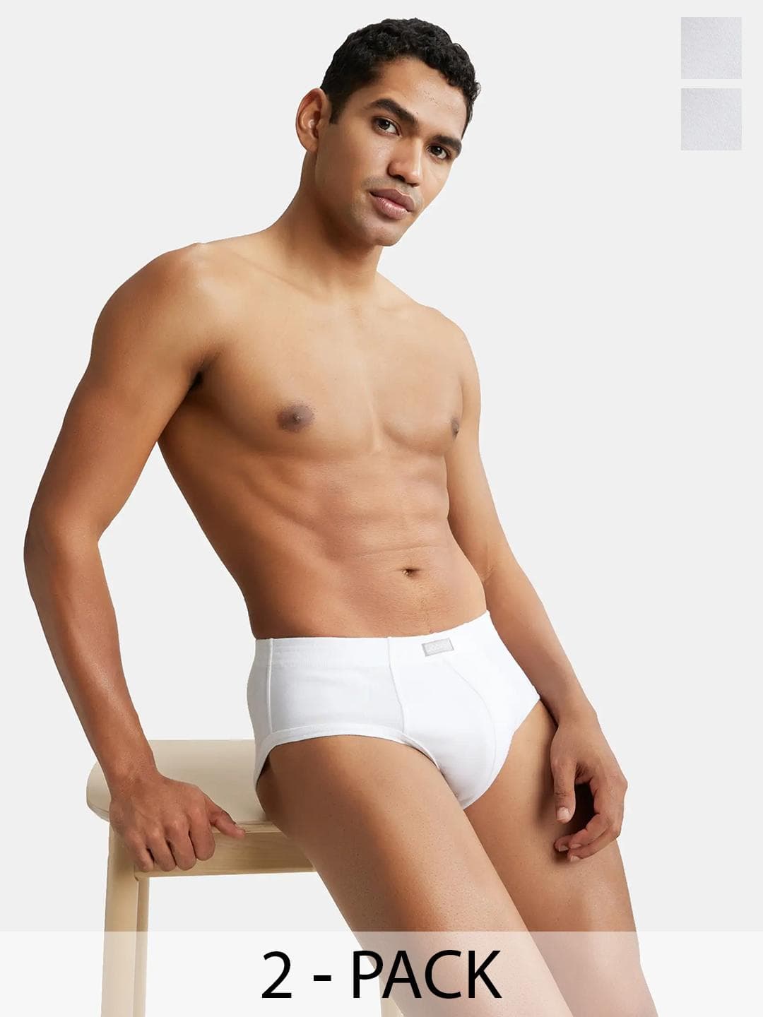 Pack Of 2 Super Combed Cotton Rib Solid Brief with StayFresh Treatment-1009