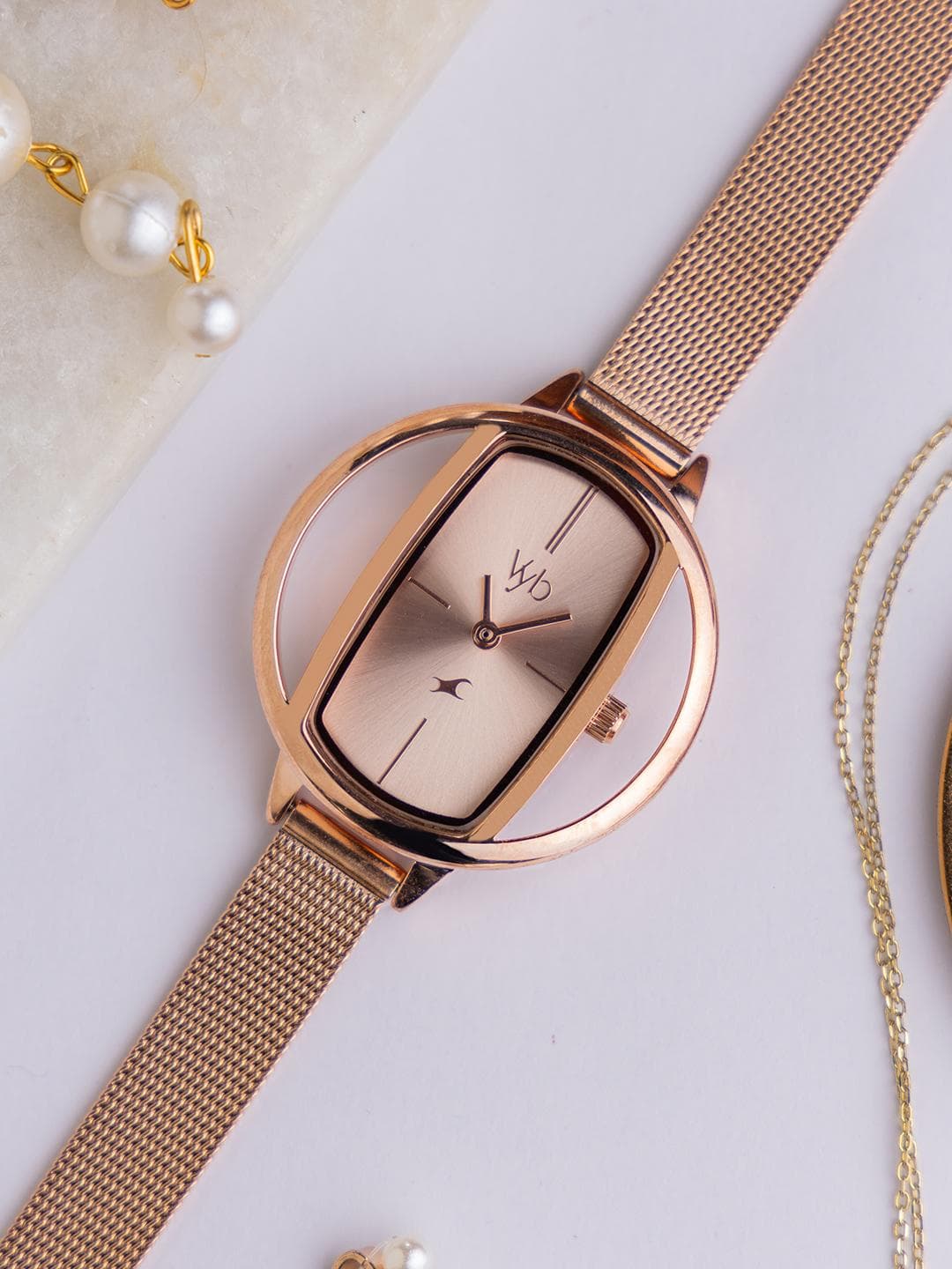 Buy Fastrack Vyb Charmer Quartz Analog With Rose Gold Dial Watch For Girls Fv60037wm01w - - Accessories for Women