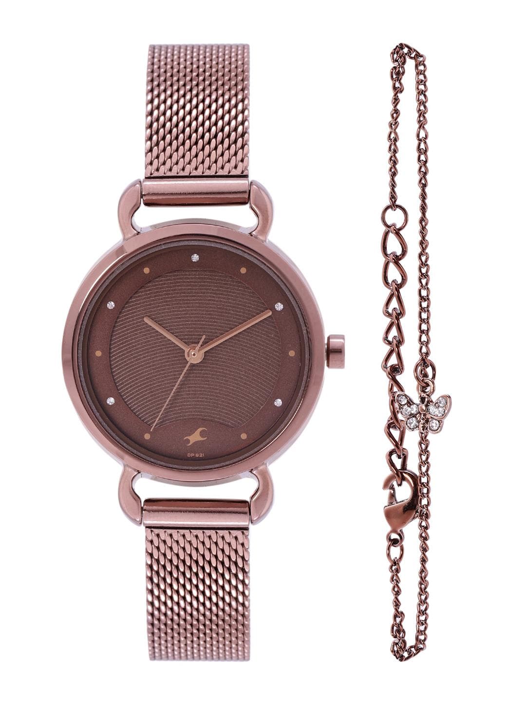 Fastrack Pulse Quartz Analog with Brown Dial Watch for Girls - NT6221QM01F