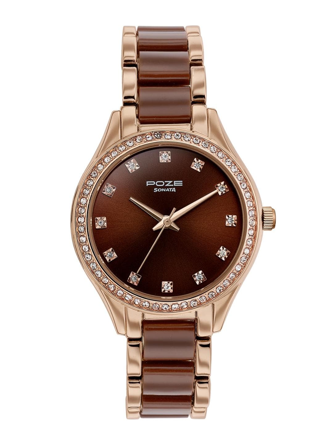 Buy Sonata Poze Quartz Analog With Brown Dial Watch For Women Sp80054kd02w - - Accessories for Women