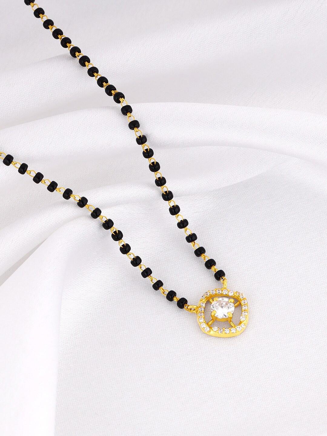 Buy GIVA 92.5 Sterling Silver Gold Plated Artificial Stones Studded Mangalsutra - - Accessories for Women