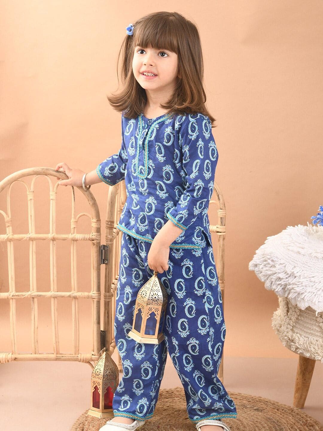 Buy Superminis Girls Printed Pure Cotton Top With Trousers Clothing Set - - Apparel for Girls