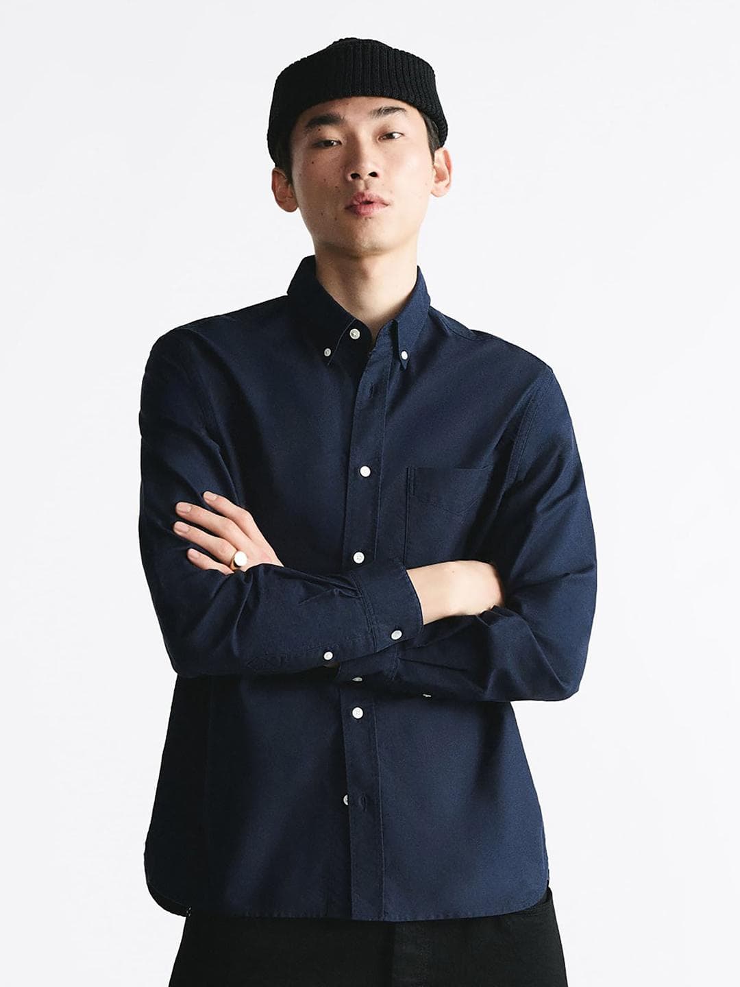 MISCHIEF MONKEY Classic Tailored Fit Button-Down Collar Long Sleeves Cotton Casual Shirt