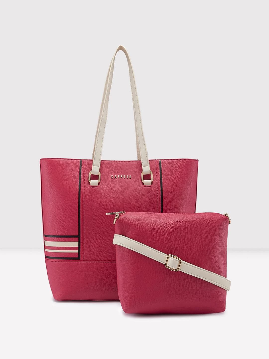 Buy Caprese Textured Structured Shoulder Bag With Pouch - - Accessories for Women