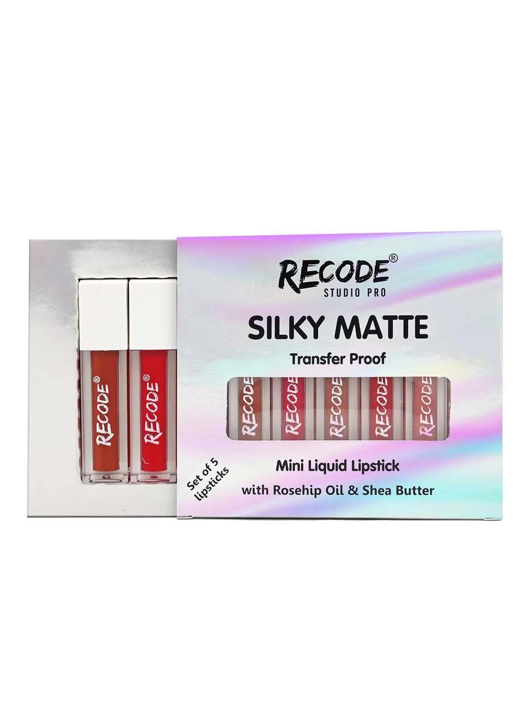 Buy Recode 5Pcs Silky Matte Mini Liquid Lipsticks 1.25ml Each Shades 03 04 07 08 10 - - Personal Care for Women