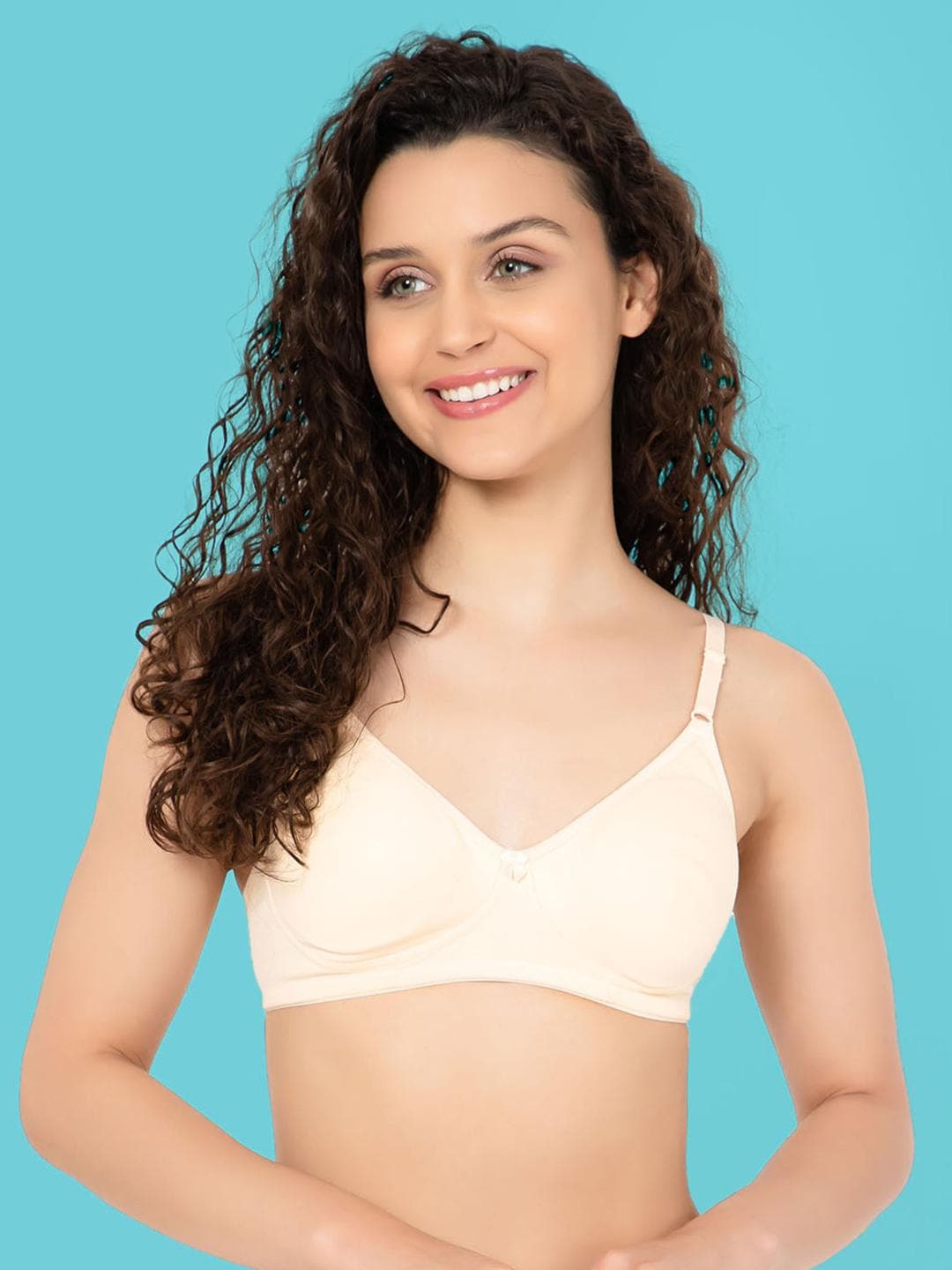 Clovia Beige Full Coverage Non-Padded Cotton T-Shirt Bra With All Day Comfort