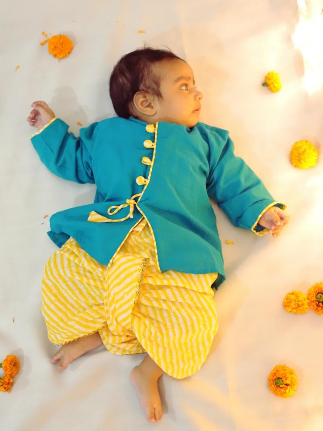 Buy BownBee Infants Pure Cotton Angrakha Kurta With Dhoti Pants Clothing Set - - Apparel for Boys