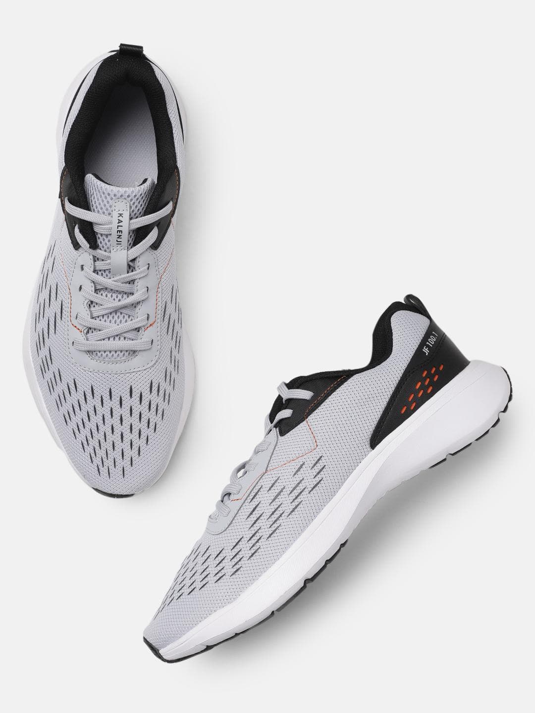Buy Decathlon Kalenji Men Grey Orange Jogflow 100.1 Superior Grip Cushioned Running Shoes - - Footwear for Men