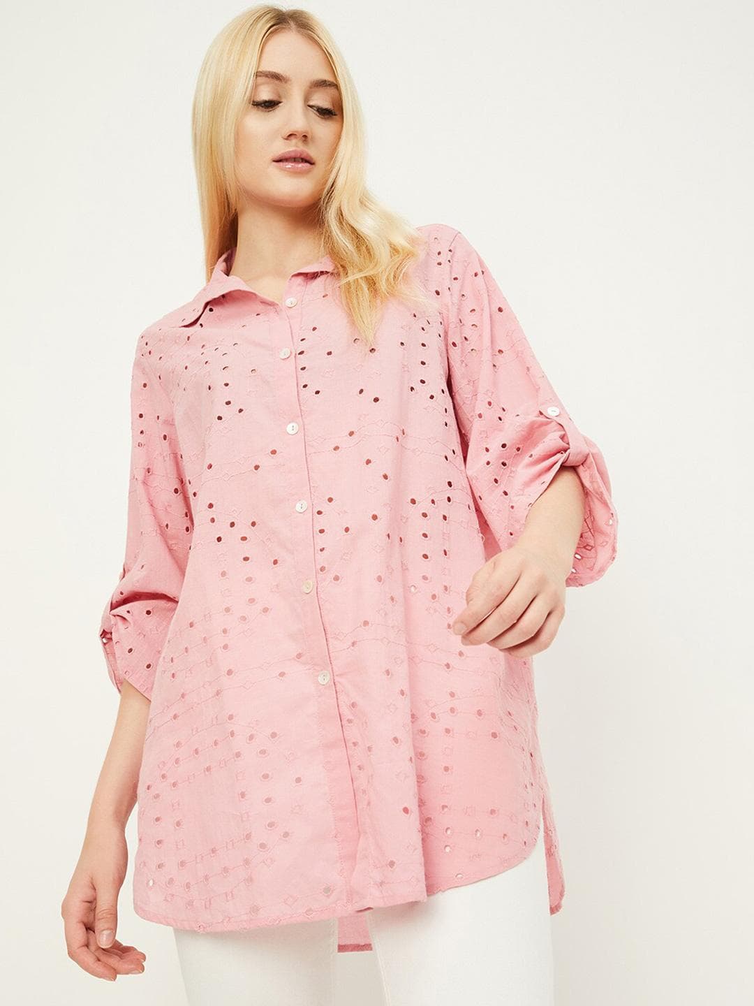 max Shirt Collar Pure Cotton Tunic