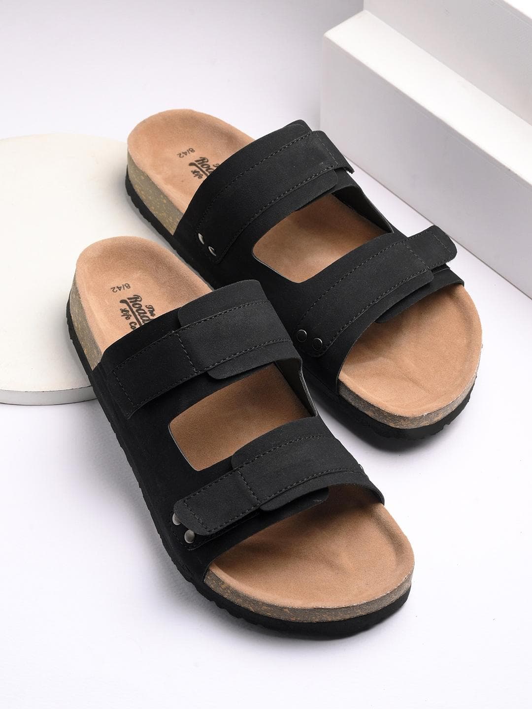 The Roadster Lifestyle Co. Men Black Slip-On Casual Sandals