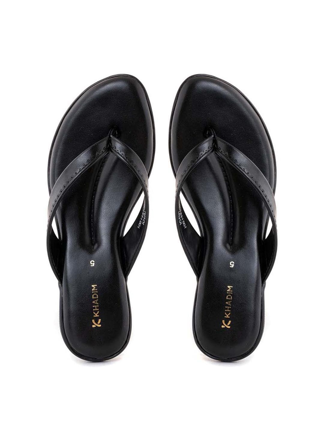 Khadims Open Toe T-Strap Flats