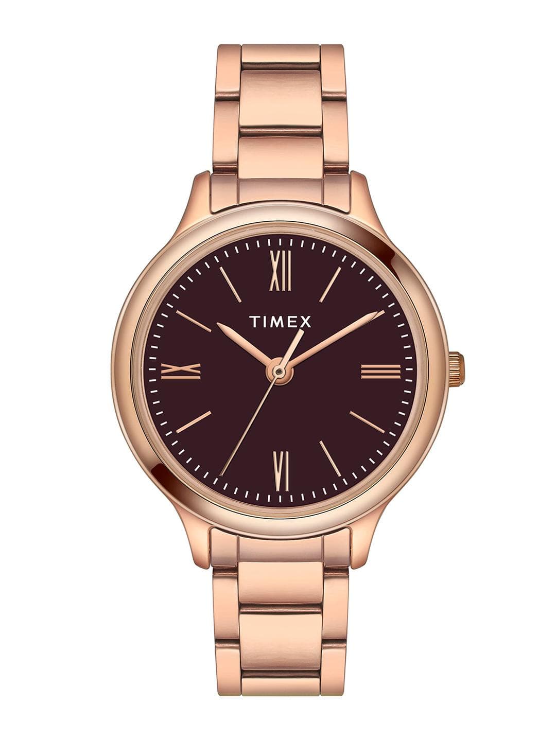 Timex Round 21mm Burgundy Dial Analog Women Watch - TWTL121SMU02