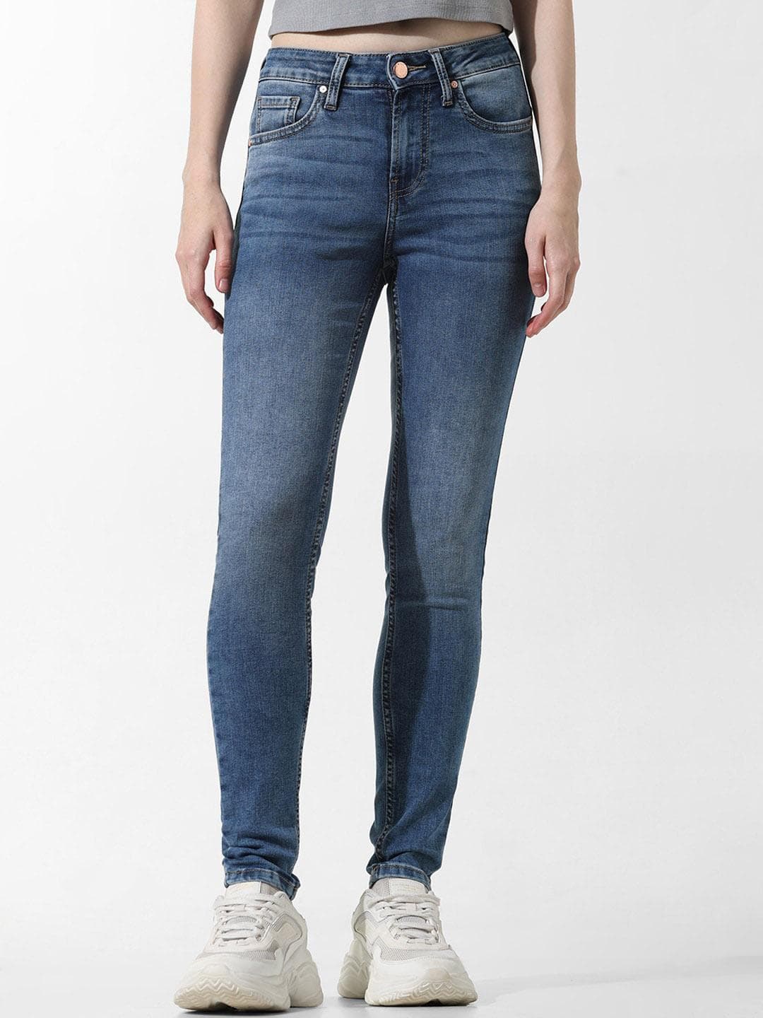 ONLY ONLBELGIUM BLUSH HW Women Skinny Fit Clean Look Light Fade Stretchable Jeans