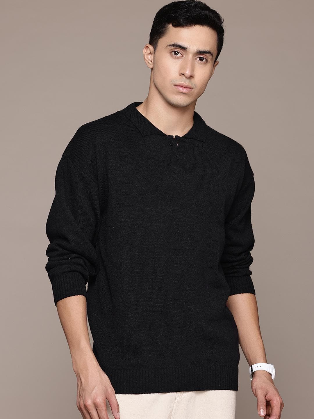 The Roadster Lifestyle Co. Polo Neck Knitted Pullover