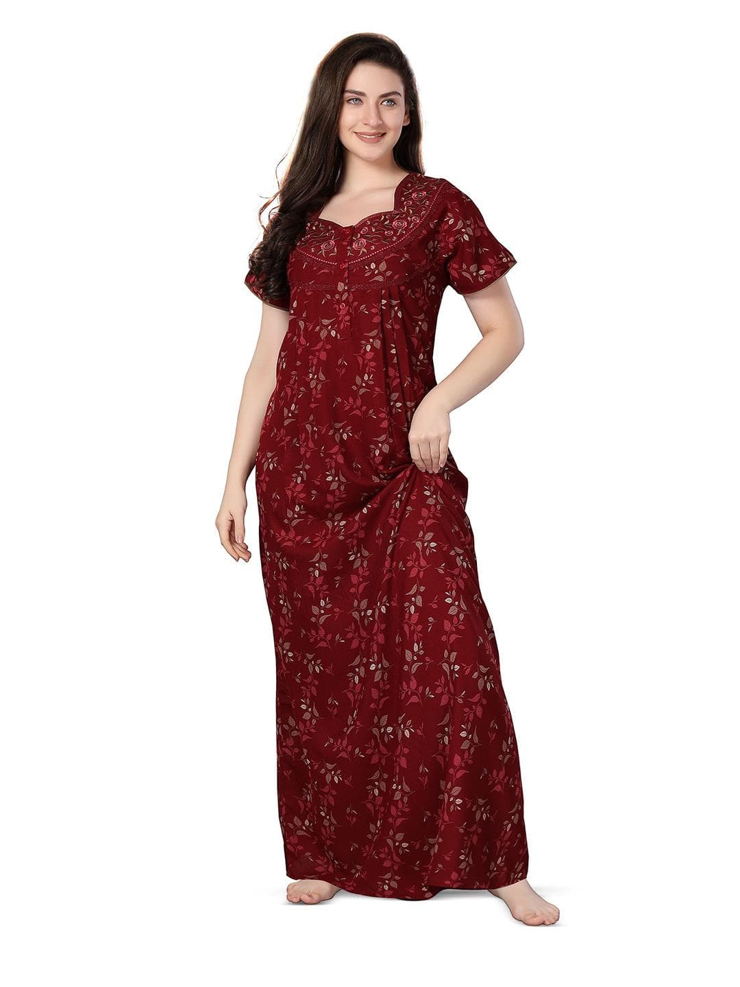Soulemo Floral Printed Maxi Nightdress