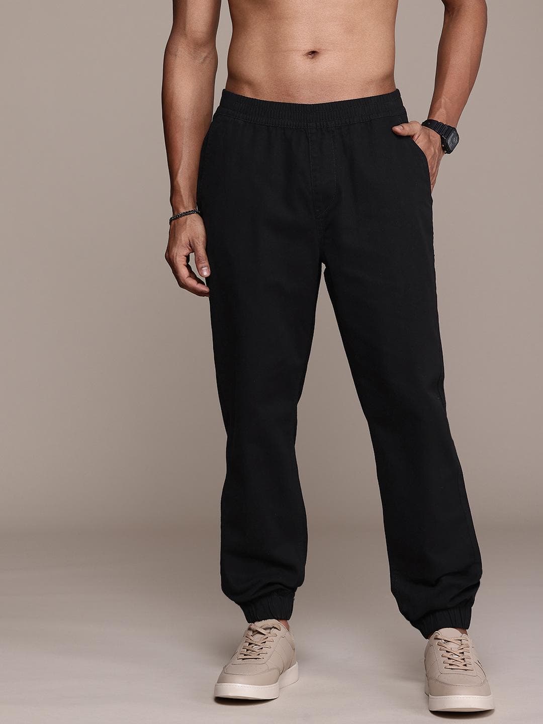The Roadster Life Co. Men Mid-Rise Pure Cotton Joggers