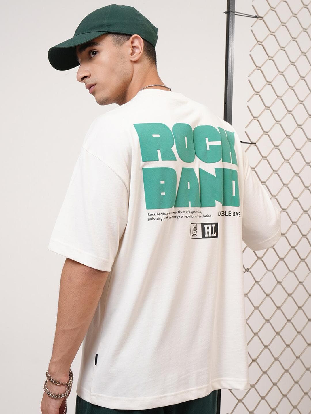 HIGHLANDER Graphic Printed Drop-Shoulder Sleeves Oversized T-shirt