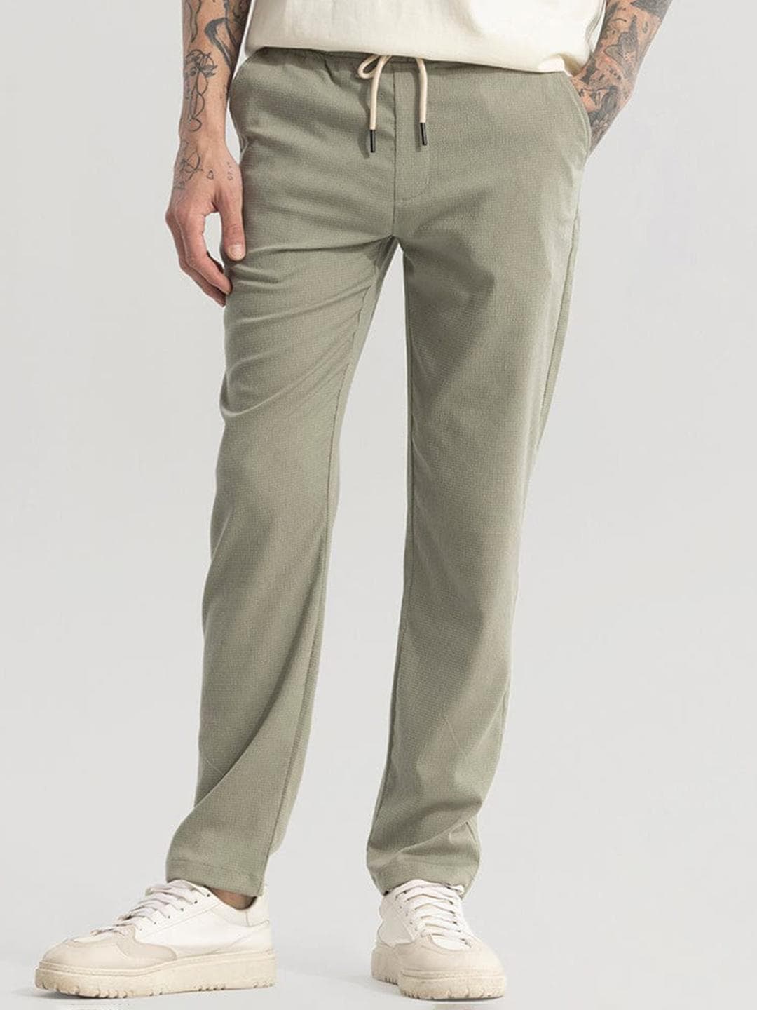 Snitch Smart Mid Rise Relaxed Fit Trousers