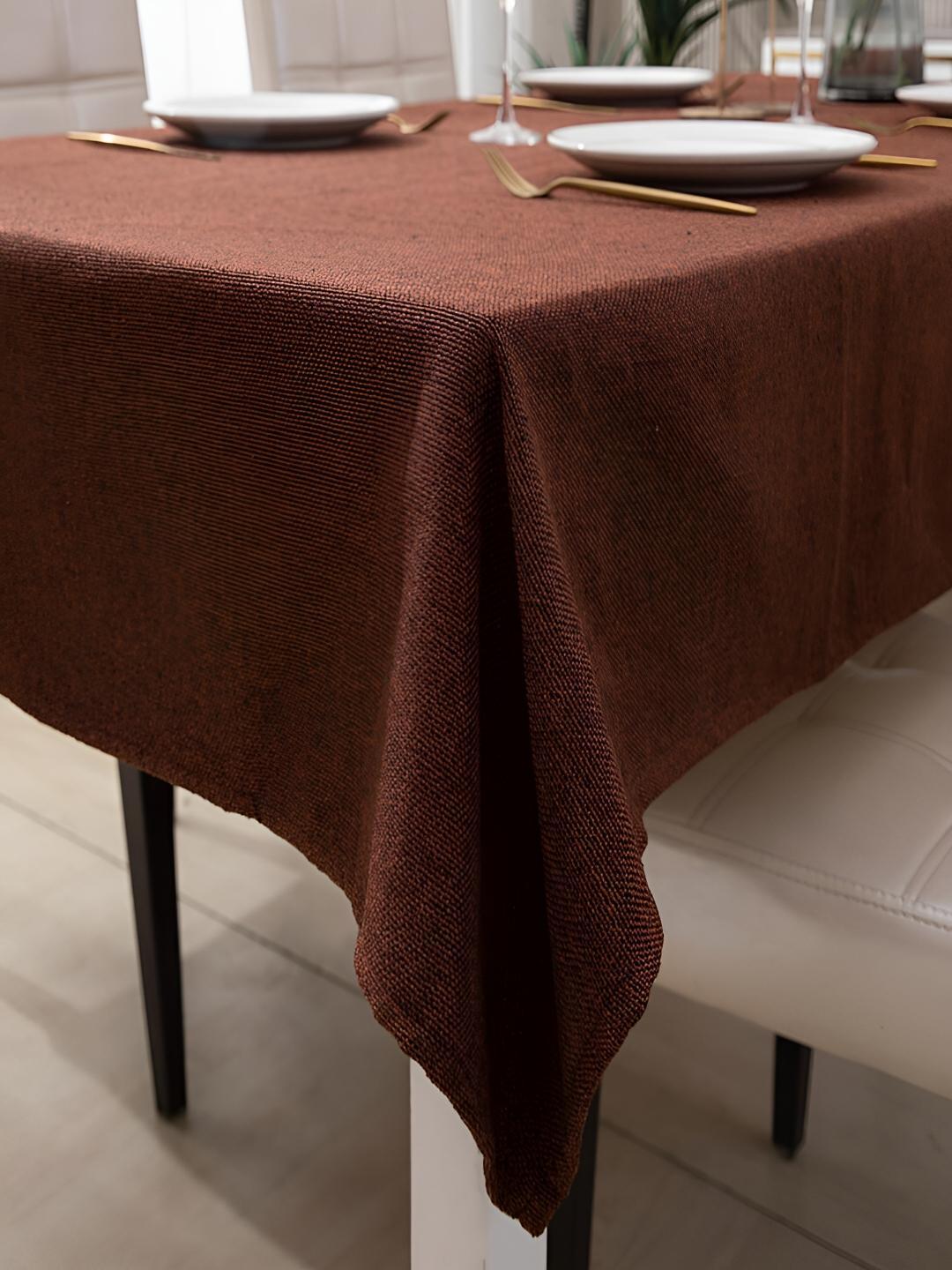 Buy HOKIPO Brown 4 Seater Rectangular Table Cover - - Home for Unisex