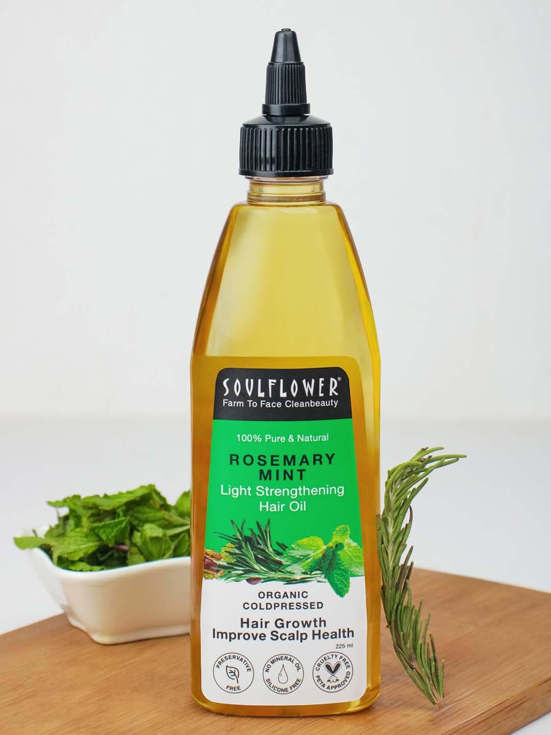 Buy Soulflower Cold Pressed Rosemary Cool Mint Hair Oil For Hair Growth Non Greasy 225ml - - Personal Care for Unisex