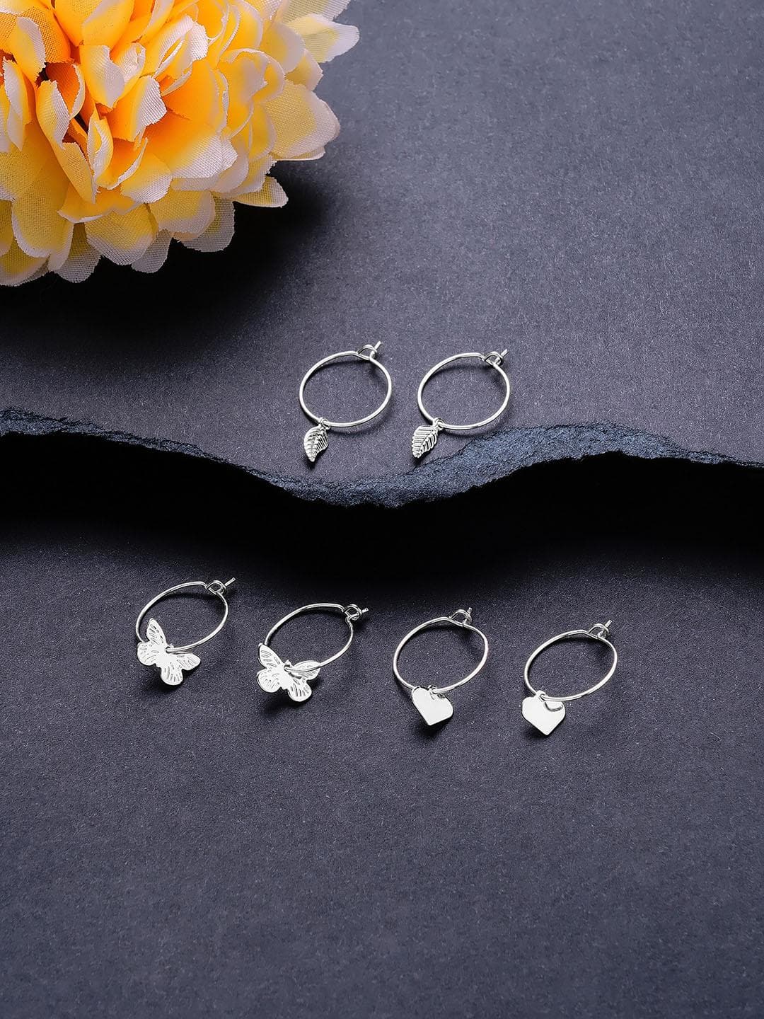 Accessorize Set Of 3 Metal Circular Hoop Earrings