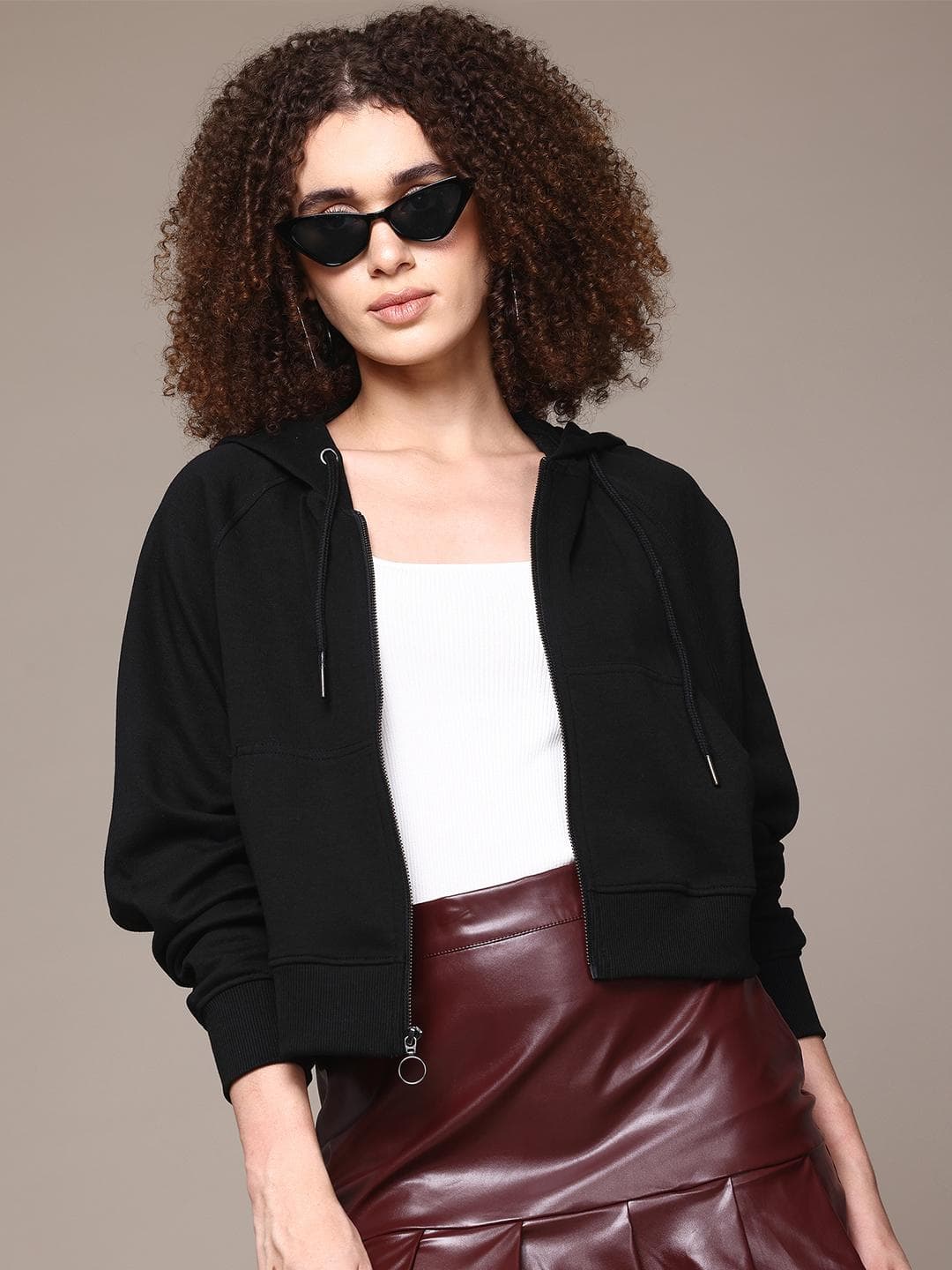 Roadster The Lifestyle Co. Hooded Crop Sweatshirt