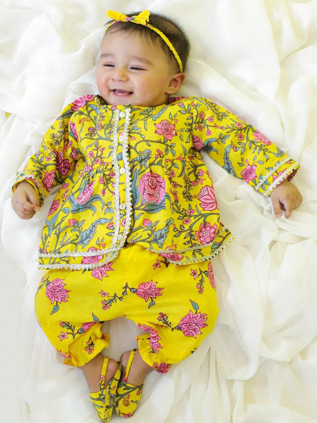 Buy BownBee Girls Printed Pure Cotton Top With Dhoti Pants - - Apparel for Girls