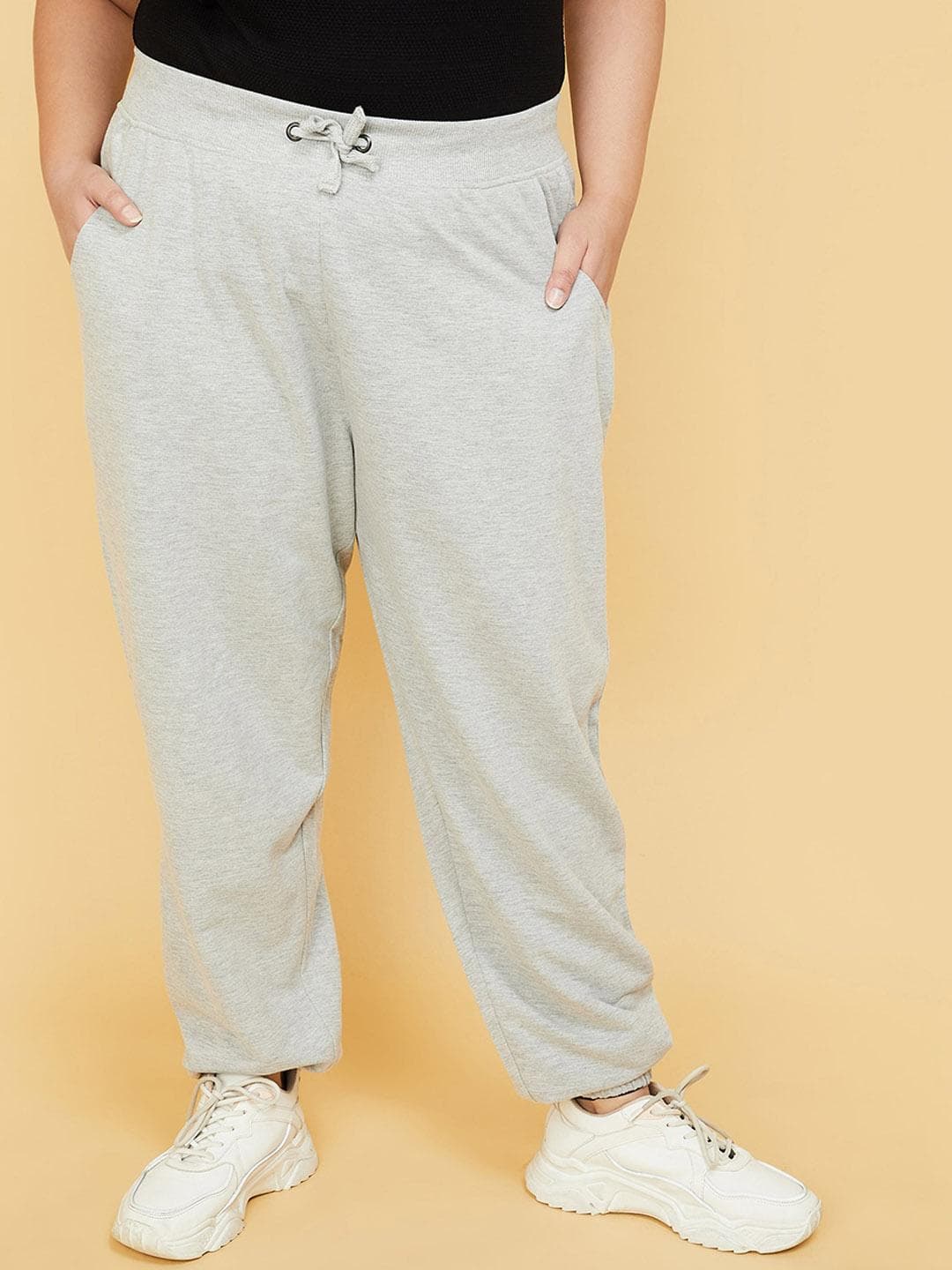 max Plus Size Women Pure Cotton Mid-Rise Gym Joggers