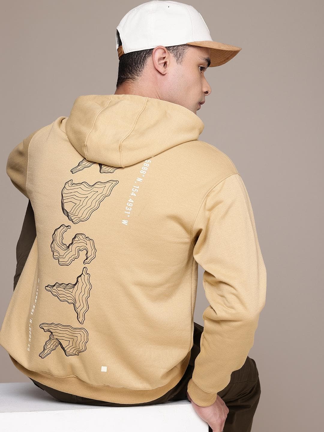 The Roadster Life Co. Brand Logo Printed Hooded Relaxed Fit Sweatshirt